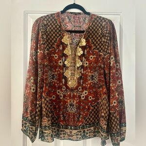 Kobi Halperin Silk Tassel Blouse